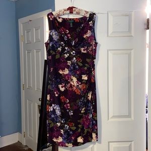 Beautiful Floral Print Ralph Lauren Faux Wrap Dress